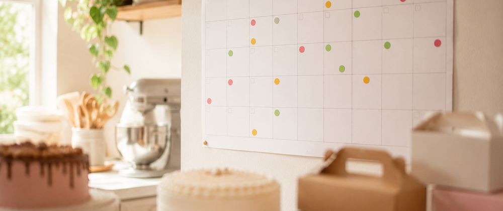 Calendário de produção numa cozinha real